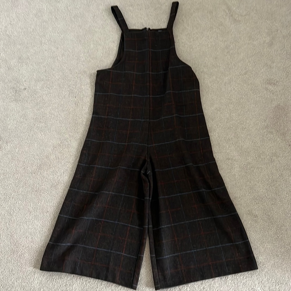 brown plaid overalls - Picture 1 of 2